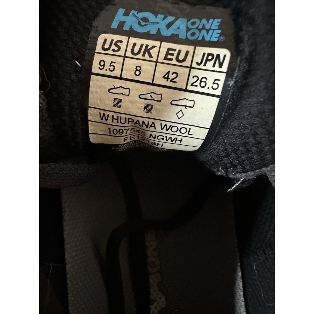 Size 9.5 - Hoka One One Hupana Women's Gray Wool Sneakers Shoes Sneakers - Picture 8 of 9